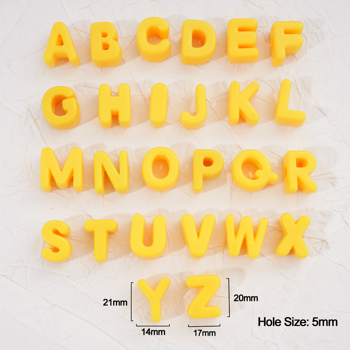 2/20pcs Yellow Acrylic Large H - Phone Accessories Beads ulasan dan harga