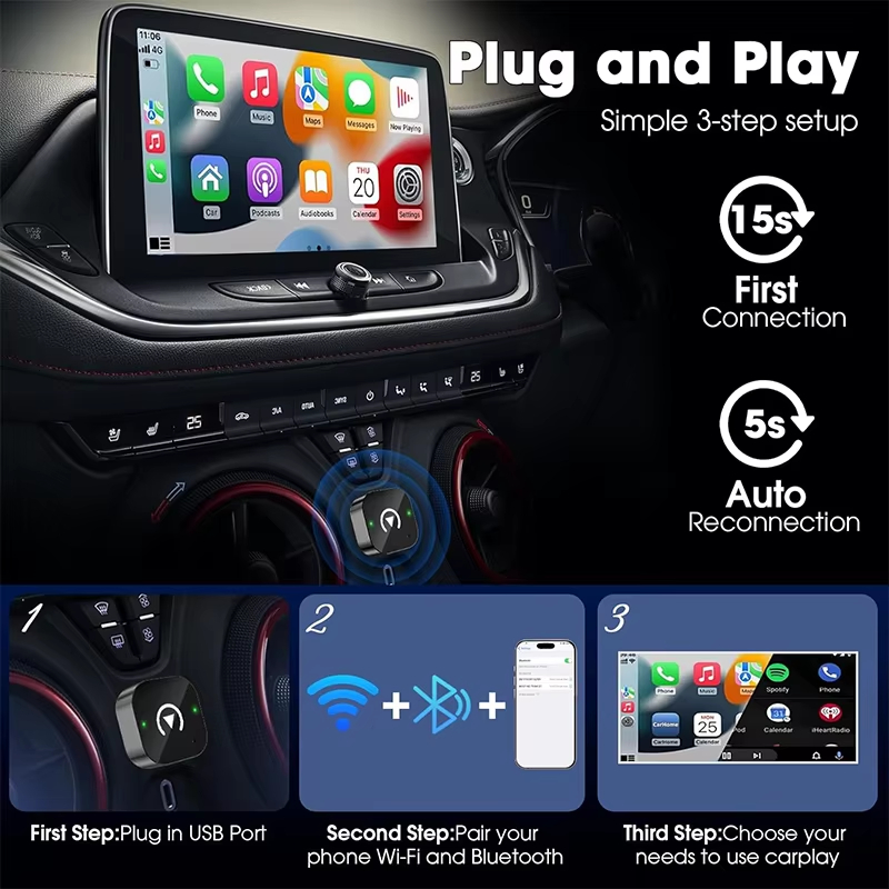 2-in-1 Wireless CarPlay Adapte - Quality Phone Accessories ulasan dan harga
